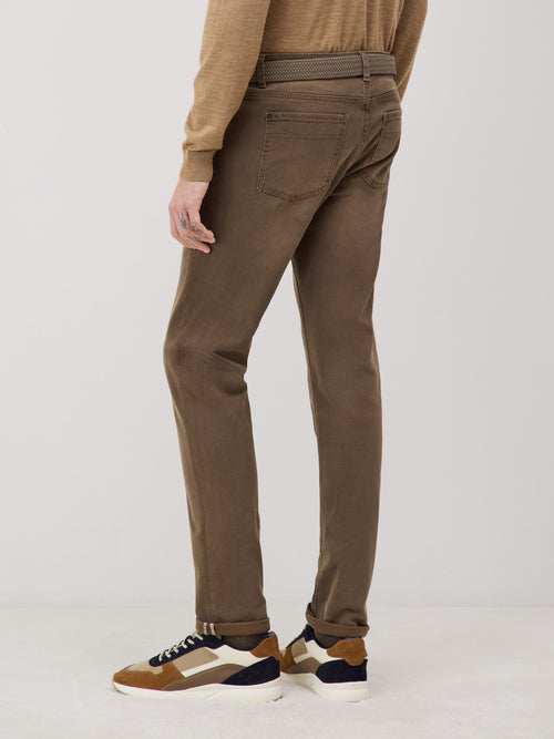 Jean Jody Slim en coton stretch marron - 2 - Father & Sons   - 2 