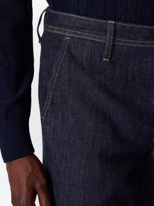 Jean Jim slim en coton stretch bleu indigo - Father & Sons   - 3 