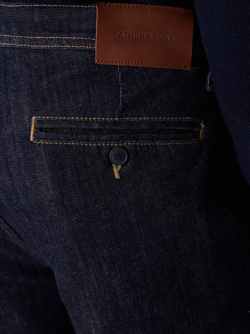 Jean Jim slim en coton stretch bleu indigo - Father & Sons   - 4 