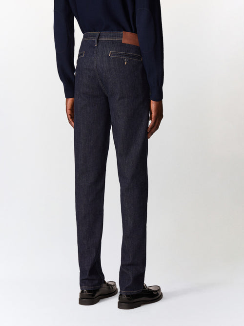 Jean Jim slim en coton stretch bleu indigo - 2 - Father & Sons   - 11 