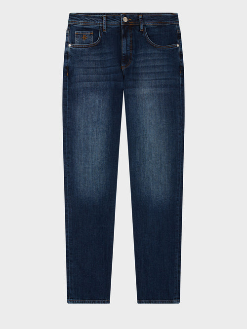 Jean Jack semi regular en coton stretch bleu indigo - Father & Sons   - 1 