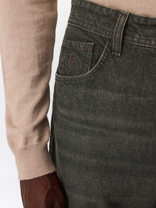 Jean Jack semi regular en coton kaki - Father & Sons   - 3 