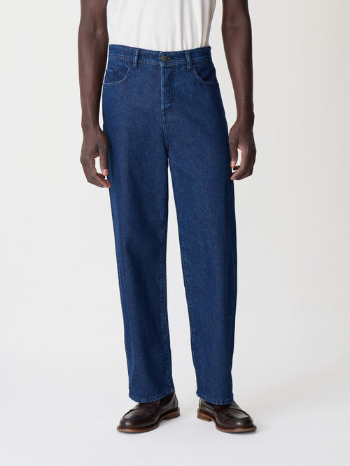Jean Joey loose en coton bleu indigo - 1 - Father & Sons   - 14 