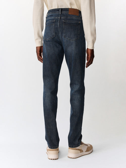 Jean Jody slim en coton stretch bleu marine - 2 - Father & Sons   - 11 