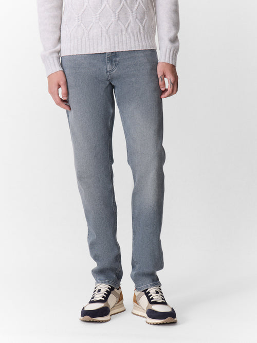 Jean Jack regular en coton stretch bleu gris - 1 - Father & Sons   - 3 