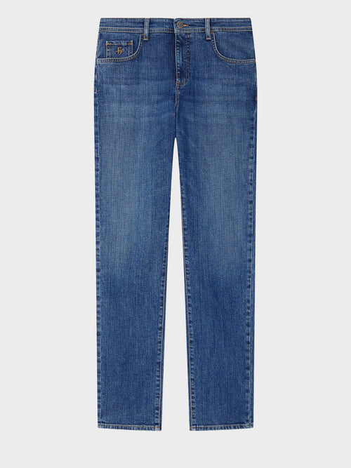 Jean Jack regular en coton stretch bleu indigo - Father & Sons   - 4 