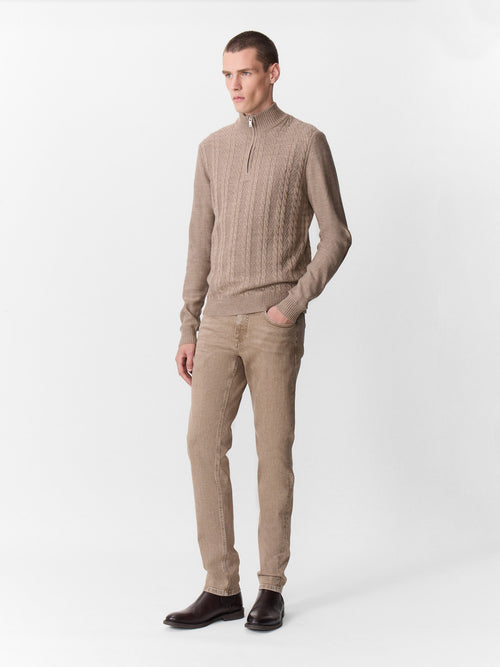 Jean Jody slim en coton stretch camel - Father & Sons   - 4 