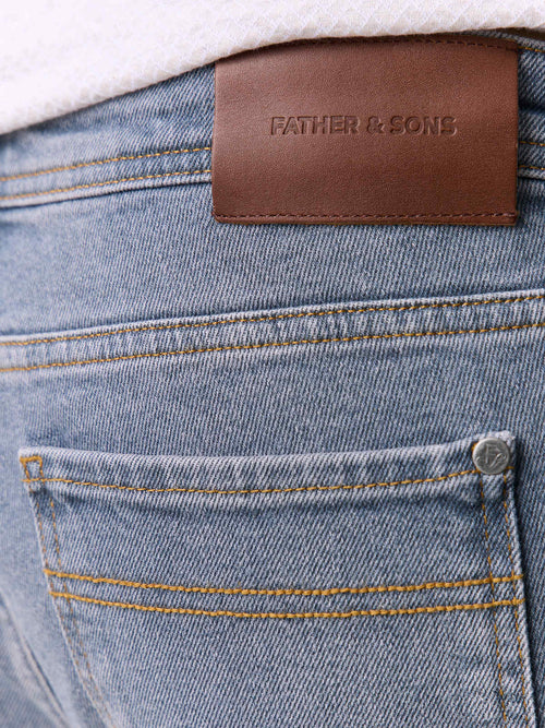 Jean Jody slim en coton stretch bleu gris - Father & Sons   - 3 