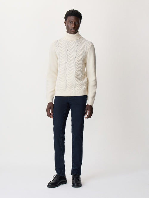 Jean Jim slim en coton stretch bleu marine - Father & Sons   - 4 