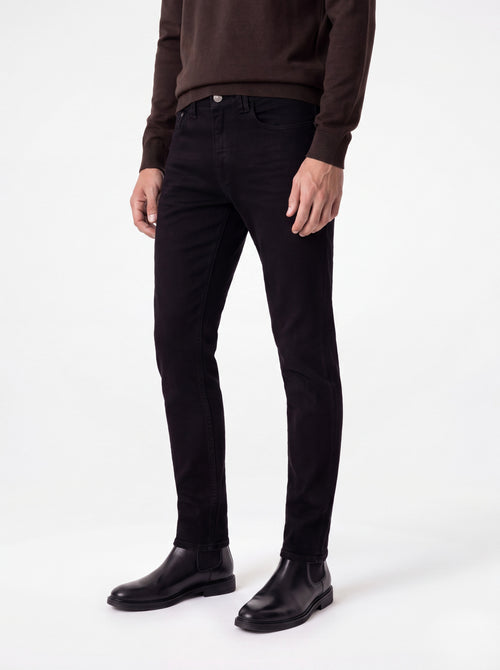 Jean slim en coton stretch noir brut - 1 - Father & Sons   - 3 
