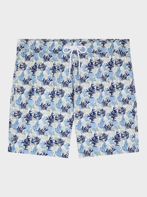 Maillot de bain à motif fleuri bleu chambray - Father & Sons   - 1 