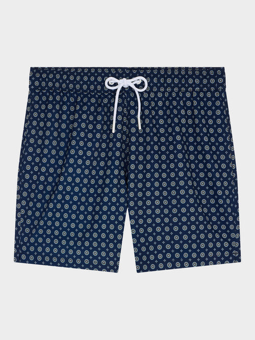 Maillot de bain bleu indigo à motif - Father & Sons   - 1 