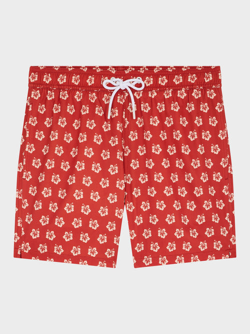Maillot de bain orange à motif fleuri - Father & Sons   - 1 