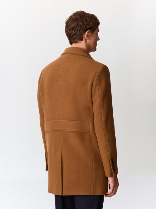 Manteau en laine mélangée camel à parementure amovible - Father & Sons   - 2 