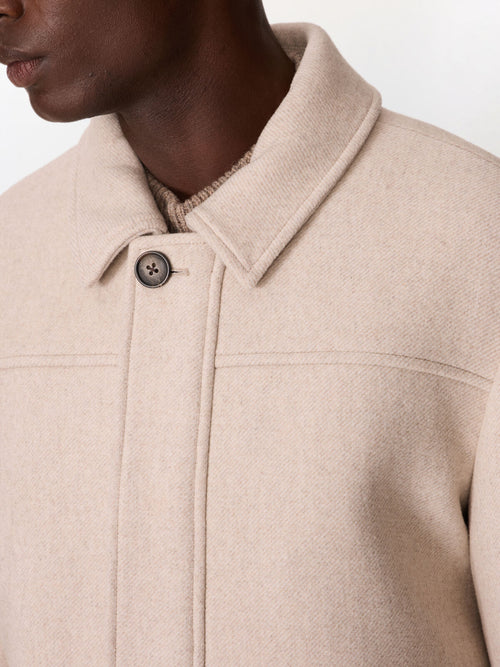 Manteau en laine mélangée beige clair - Father & Sons   - 4 
