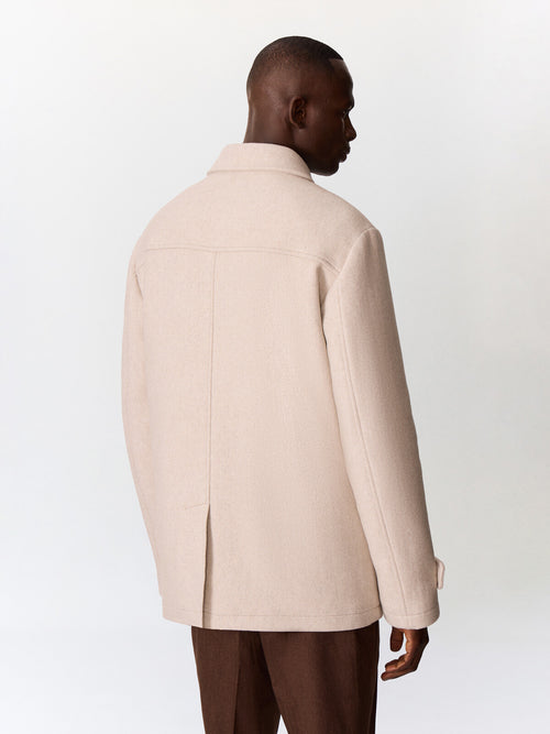 Manteau en laine mélangée beige clair - 2 - Father & Sons   - 15 