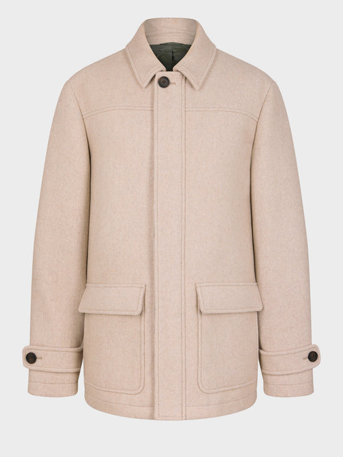 Manteau en laine mélangée beige clair - Father & Sons   - 6 