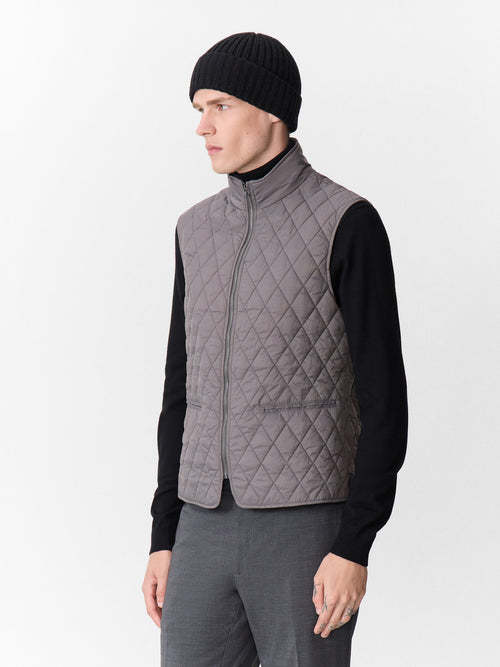 Manteau en laine mélangée grise à doublure amovible - Father & Sons   - 4 