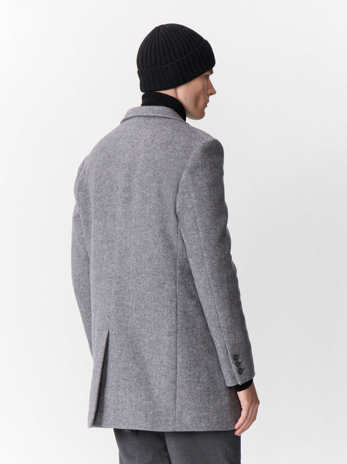Manteau en laine mélangée grise à doublure amovible - 2 - Father & Sons   - 8 
