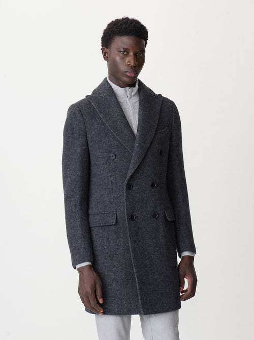 Manteau en laine mélangée grise - 1 - Father & Sons   - 6 