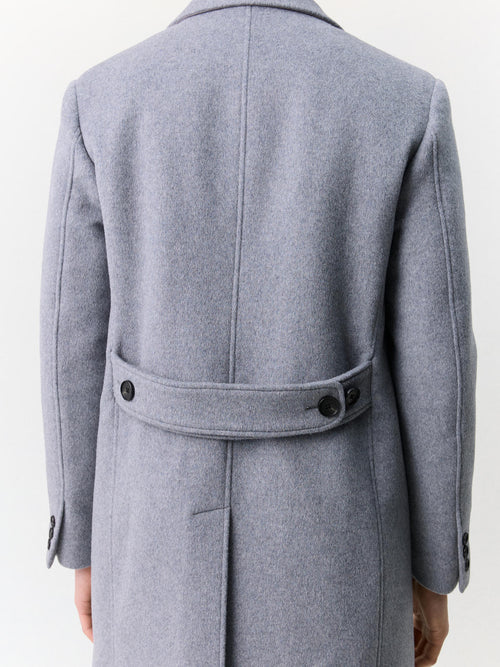 Manteau en laine mélangée grise à parementure amovible - Father & Sons   - 4 