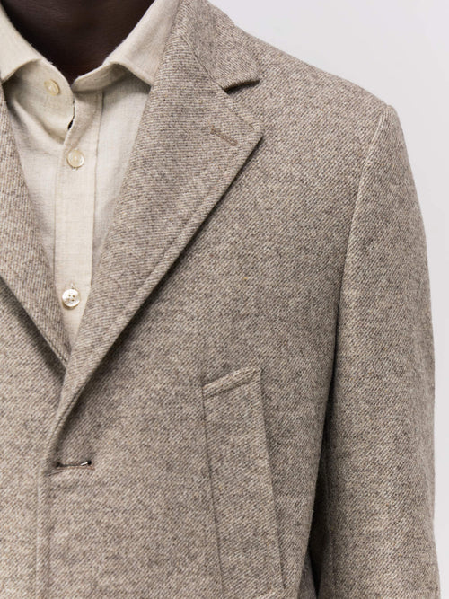 Manteau en laine mélangée beige - Father & Sons   - 4 