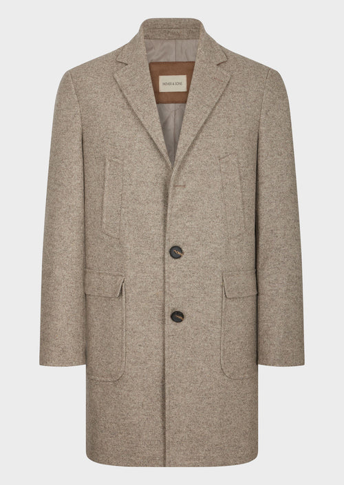 Manteau en laine mélangée beige - Father & Sons   - 6 