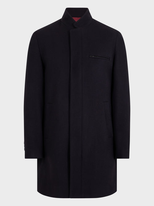 Manteau en laine mélangée bleu marine - Father & Sons   - 5 