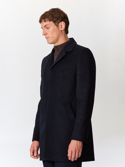 Manteau en laine mélangée bleu marine - 1 - Father & Sons   - 2 