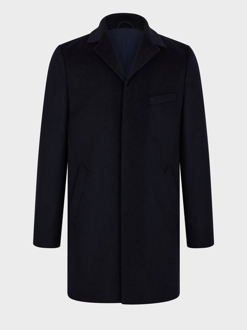 Manteau en laine mélangée bleu marine - Father & Sons   - 1 