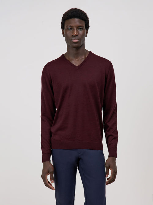 Pull Col V Homme Col V Pull Homme Bordeaux Pull Col V En Laine