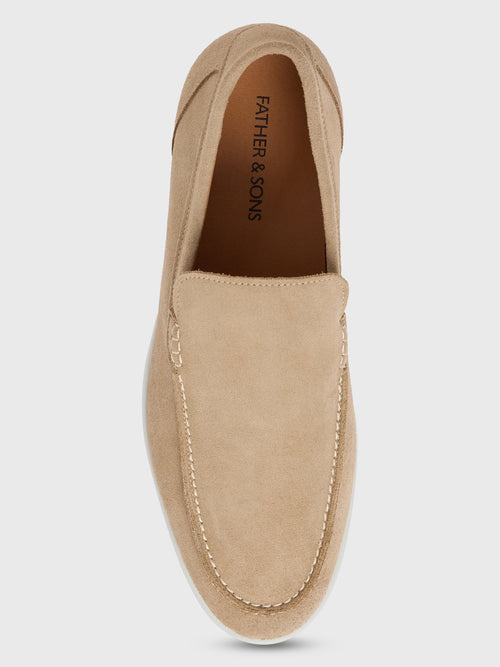 Mocassins en cuir nubuck beige - 2 - Father & Sons   - 7 