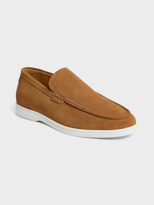 Mocassins en cuir nubuck cognac - 1 - Father & Sons   - 3 