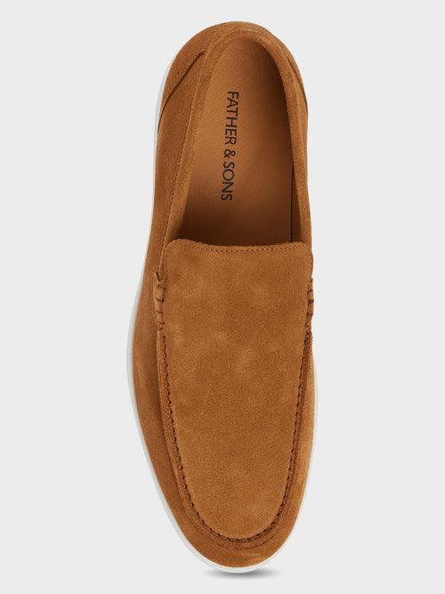 Mocassins en cuir nubuck marron - Father & Sons   - 2 
