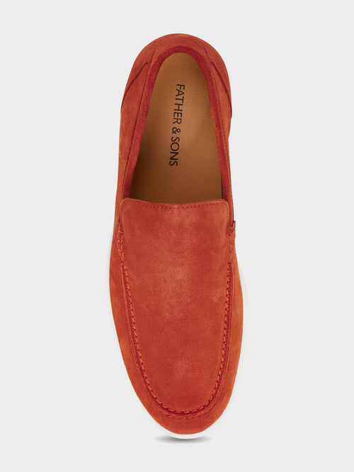 Mocassins en cuir nubuck terracotta - 2 - Father & Sons   - 10 