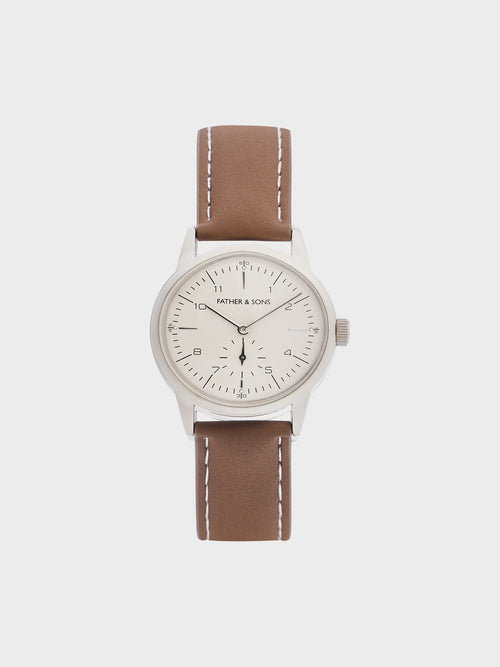 Montre bracelet en cuir camel - 1 - Father & Sons   - 2 