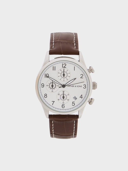 Montre bracelet en cuir marron - 1 - Father & Sons   - 4 