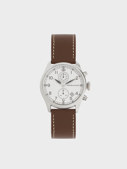 Montre bracelet en cuir cognac - Father & Sons   - 1 