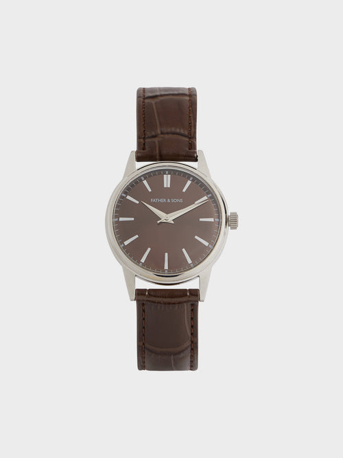 Montre bracelet en cuir marron - Father & Sons   -  