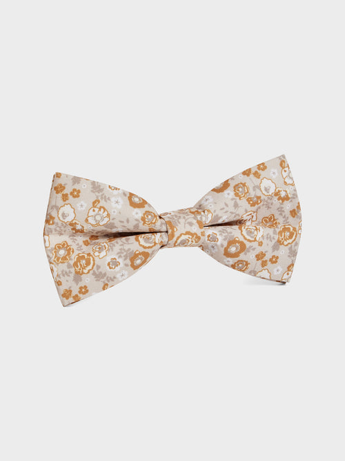 Noeud papillon beige à motif fleuri - 1 - Father & Sons   - 15 