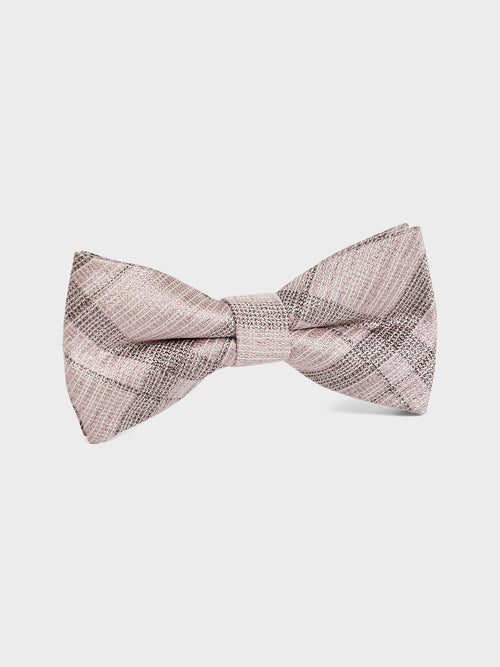 Noeud papillon en coton et soie rose à carreaux - 1 - Father & Sons   - 12 