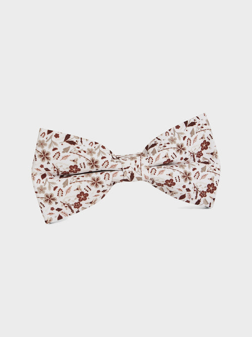 Noeud papillon à motif fleuri marron - 1 - Father & Sons   - 20 
