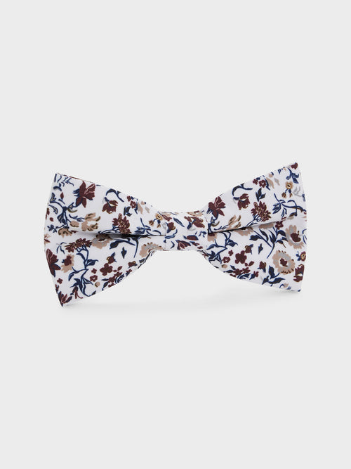Noeud papillon camel à motif fleuri bordeaux et bleu - 1 - Father & Sons   - 3 