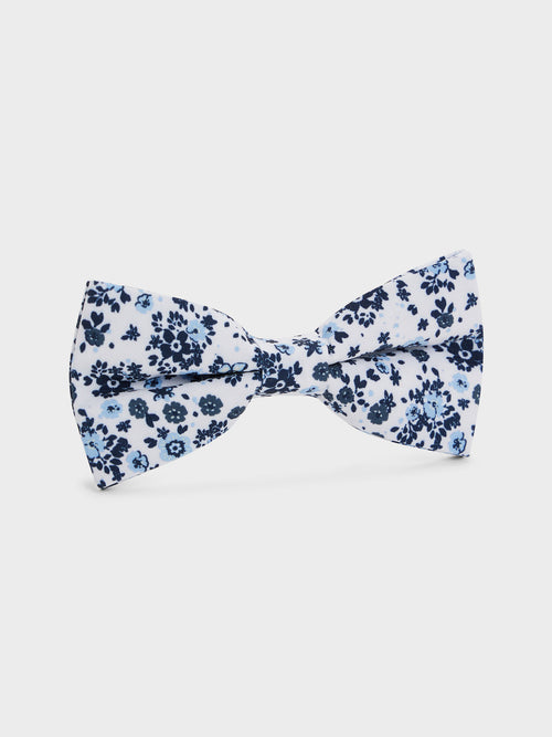 Noeud papillon bleu chambray à motif fleuri - 1 - Father & Sons   - 6 