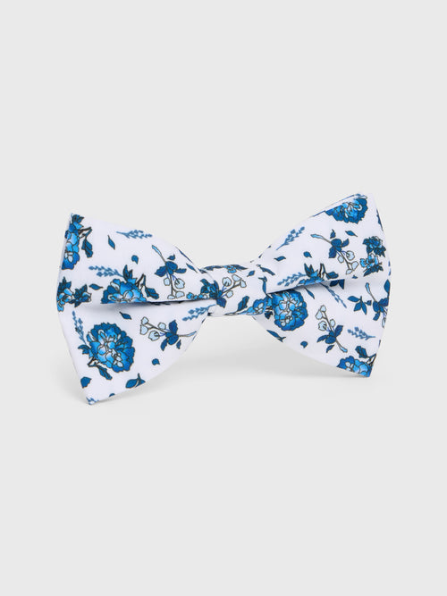 Noeud papillon à motif fleuri bleu indigo - 1 - Father & Sons   - 18 
