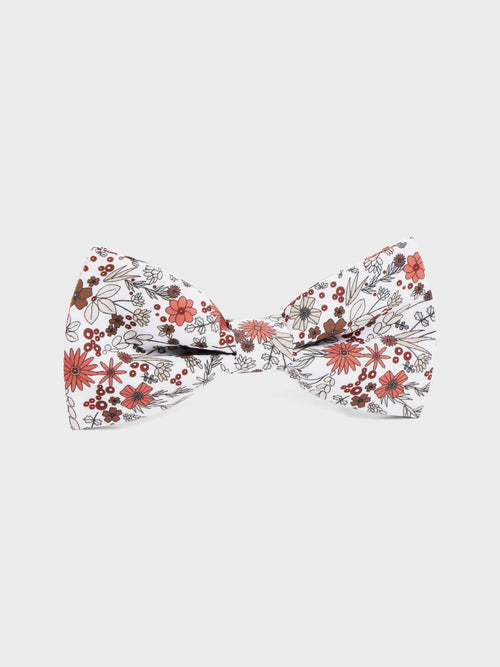 Noeud papillon à motif fleuri terracotta - 1 - Father & Sons   - 19 