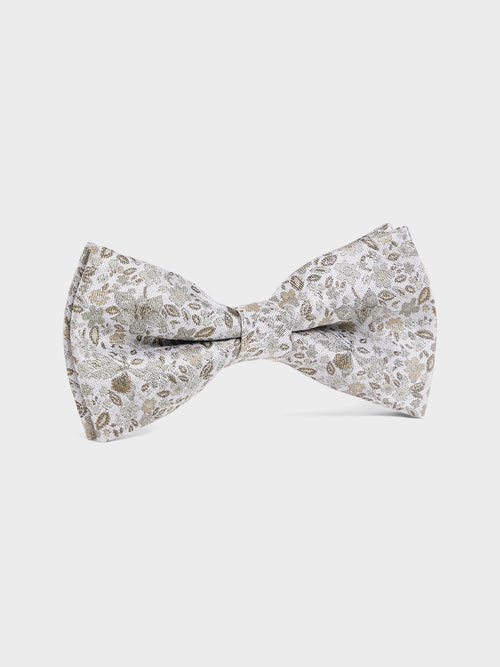 Noeud papillon en soie mélangée à motif fleuri vert d'eau - 1 - Father & Sons   - 19 