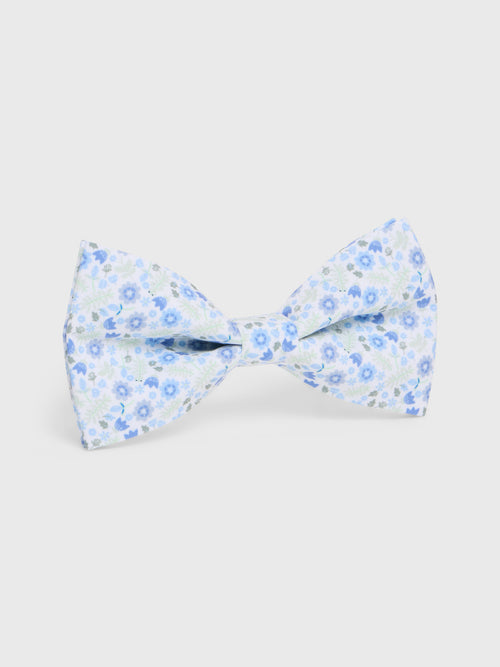 Noeud papillon à motif fleuri vert d'eau et bleu - 1 - Father & Sons   - 12 