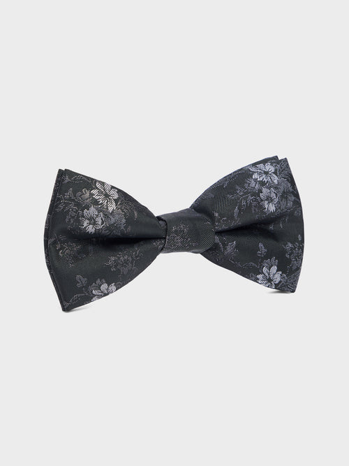 Noeud papillon en soie mélangée kaki à motif fleuri - Father & Sons   - 1 