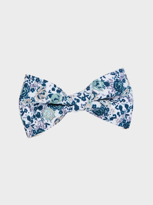 Noeud papillon à motif fleuri bleu prusse - Father & Sons   - 1 